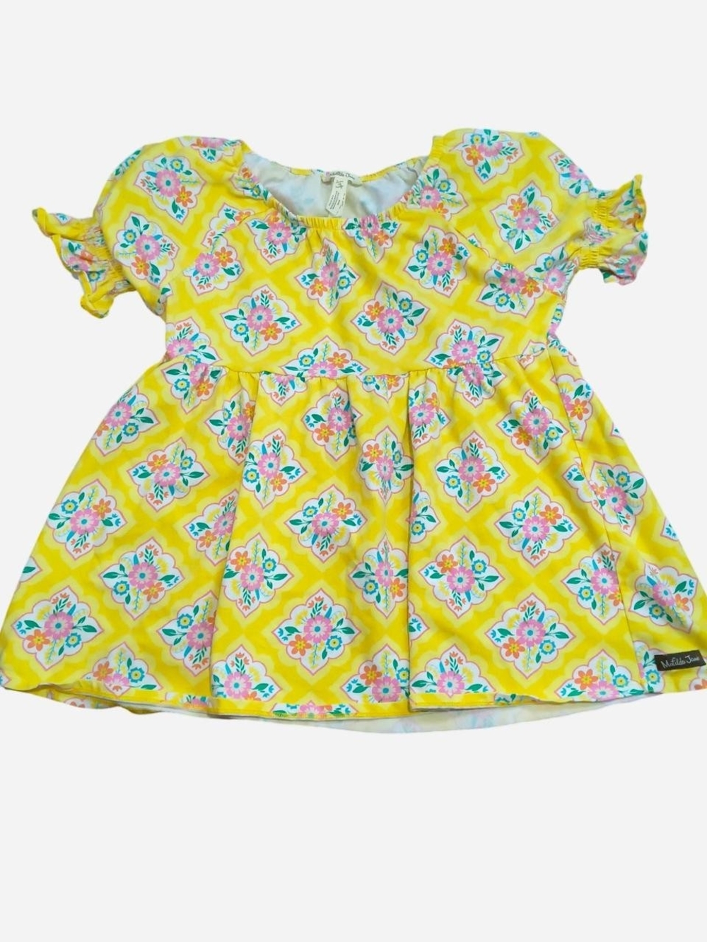 Matilda Jane Bright Yellow Floral Tile Dress